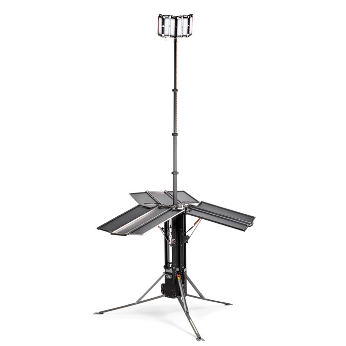 Sistem telescopic de iluminare temporara 320W - 45.000 lumeni - cu acumulator si panouri solare